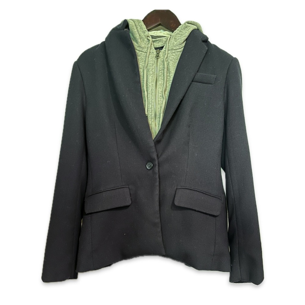 Convertible Navy Blazer Hoodie Size Medium